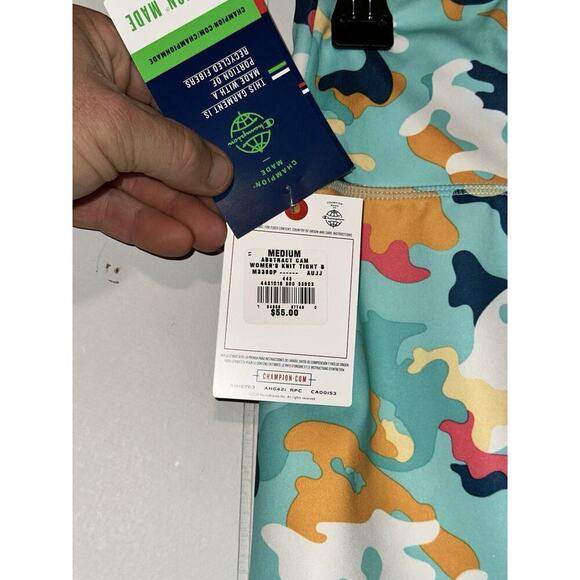 NWT Champion Women's Absolute Knit Leggings Abstract Camo Teal Size Medium - Picture 5 of 7